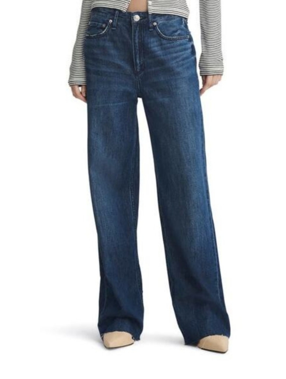rag & bone Featherweight Logan Mid-rise Wide Leg Jeans Randie Size 30